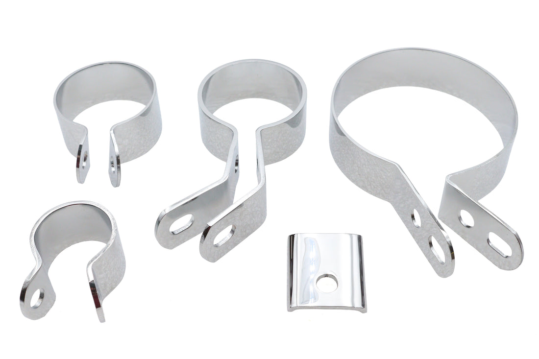 31-9012 - Chrome Exhaust Clamp Kit by V-Twin
