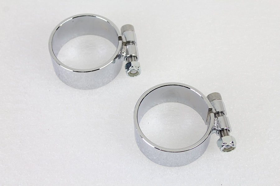 31-9948 - Chrome 2-1/8 inch Wide Muffler Body and End Clamp Set by V-Twin