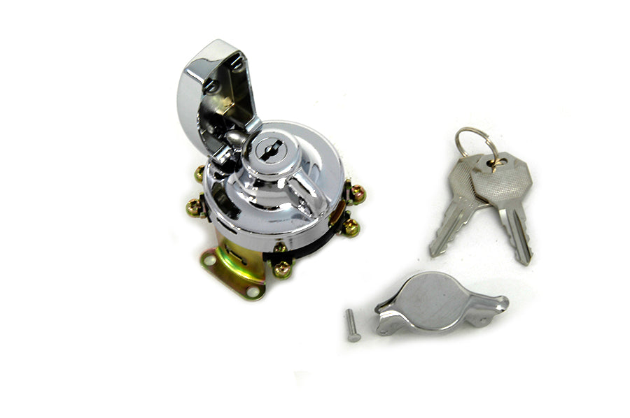 32-0419 - Fat Bob Ignition Switch with 6 Terminals Chrome by Volt Tech