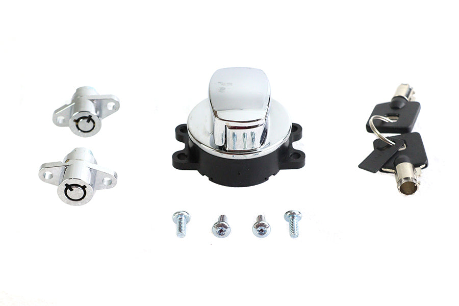 32-1444 - Side Hinge Ignition Switch and Saddlebag Lock Kit Chrome by Volt Tech