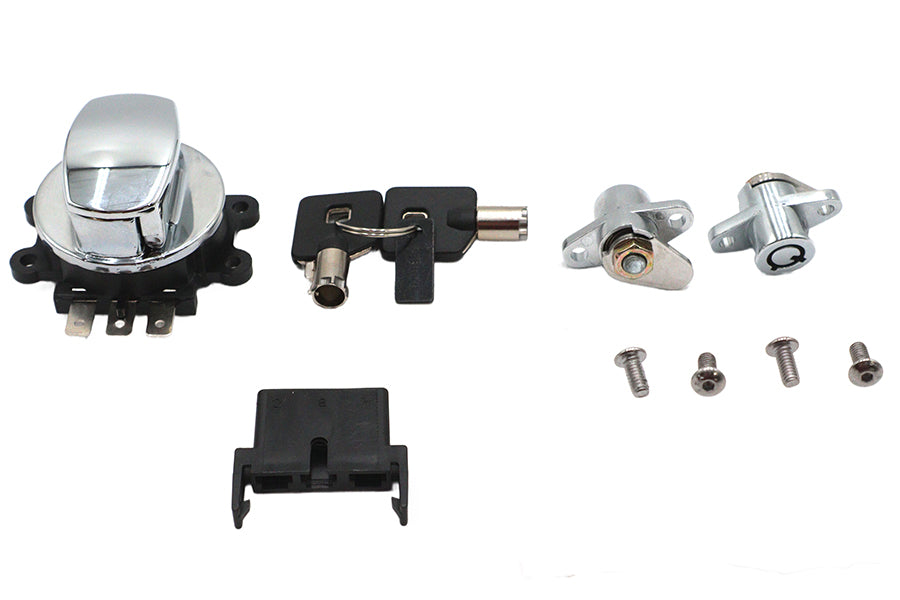 32-1446 - Side Hinge Ignition Switch and Saddlebag Lock Kit Chrome by Volt Tech