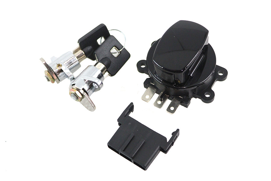 32-1447 - Side Hinge Ignition Switch and Saddlebag Lock Kit Black by Volt Tech
