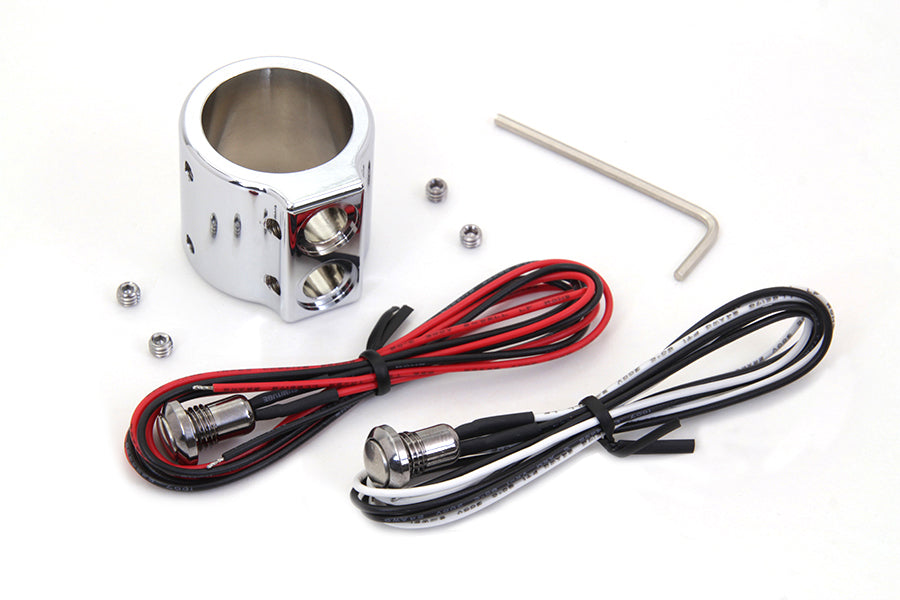 32-1543 - Chrome Dual Handlebar Button Switch Kit by Volt Tech