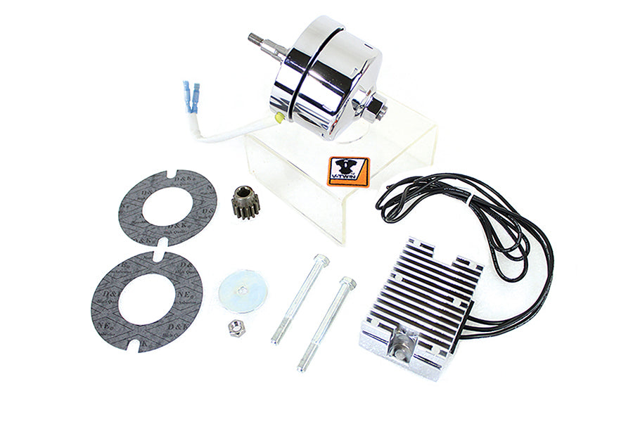 32-1674 - Chrome 12 Volt Alternator Generator Conversion Kit by V-Twin