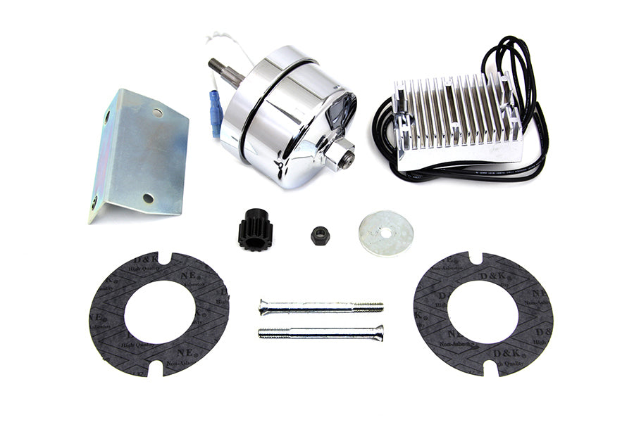 32-1675 - Chrome 12 Volt Alternator Generator Conversion Kit by V-Twin