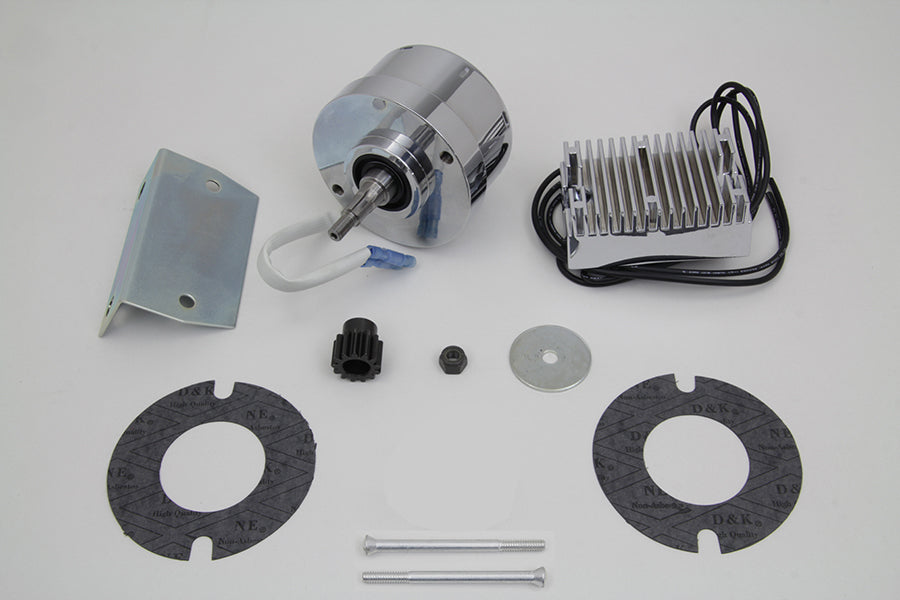 32-1675 - Chrome 12 Volt Alternator Generator Conversion Kit by V-Twin