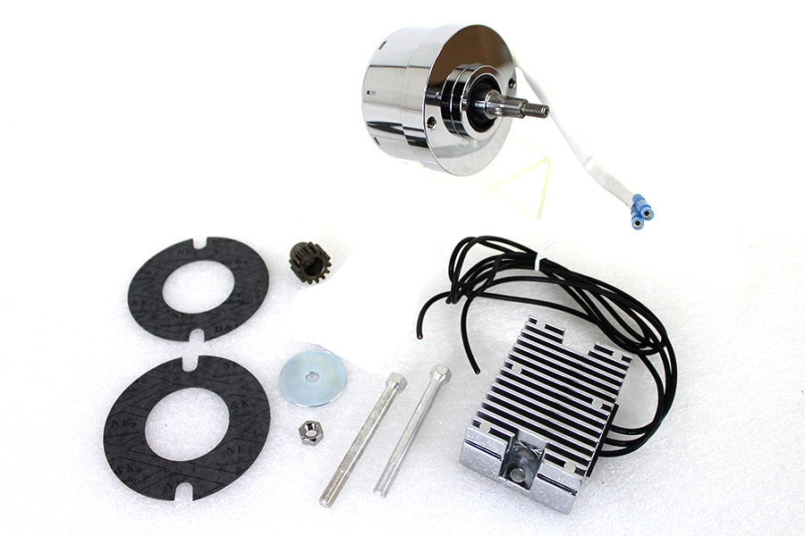 32-1676 - Chrome 12 Volt Alternator Generator Conversion Kit by V-Twin