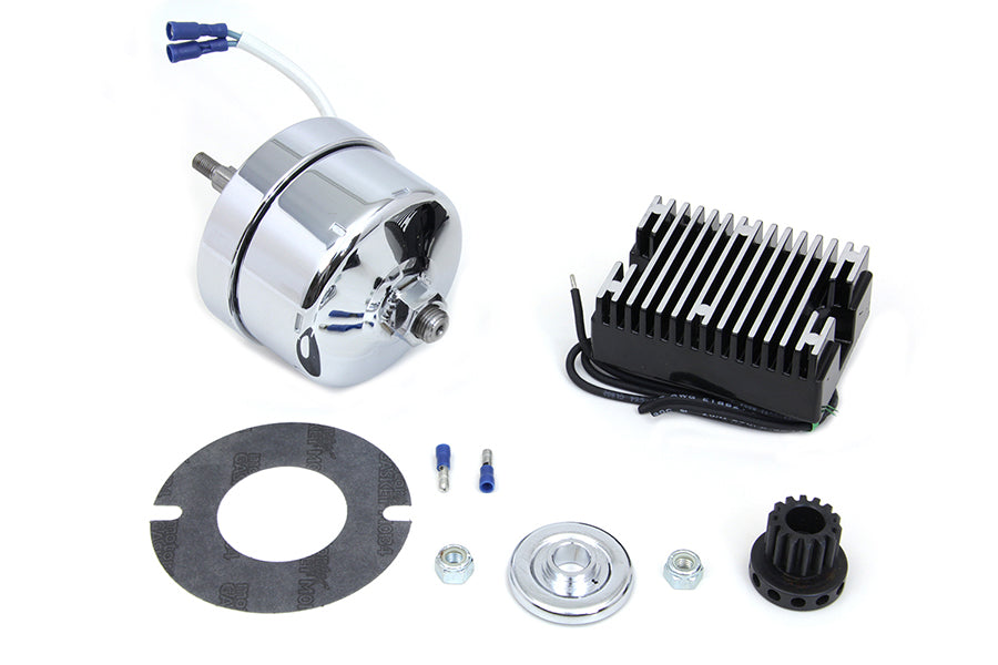 32-1781 - Chrome 12 Volt Alternator Generator Conversion Kit by Volt Tech