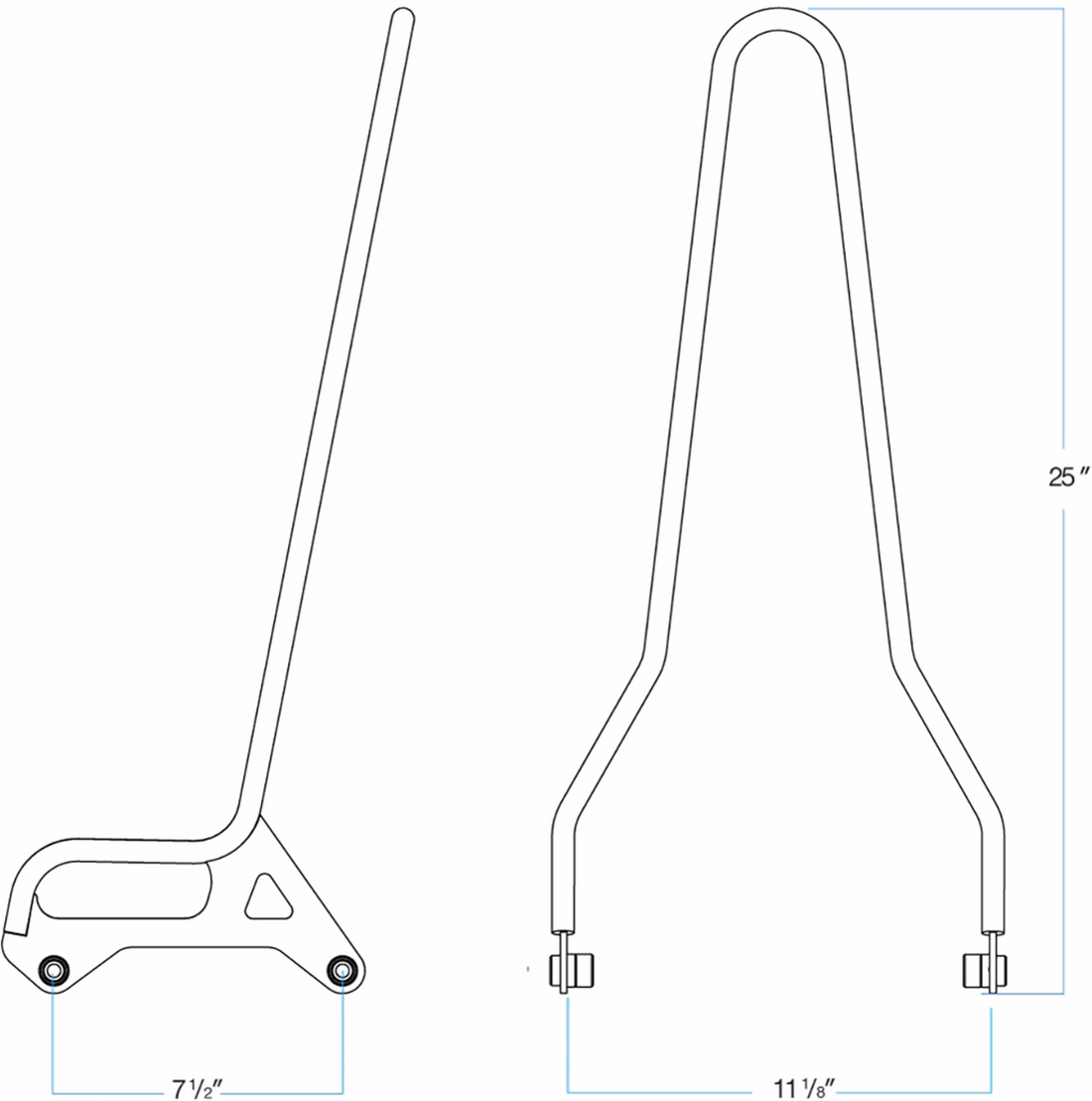 BILTWELL EXFIL Sissy Bar - XL - Chrome 5003-502