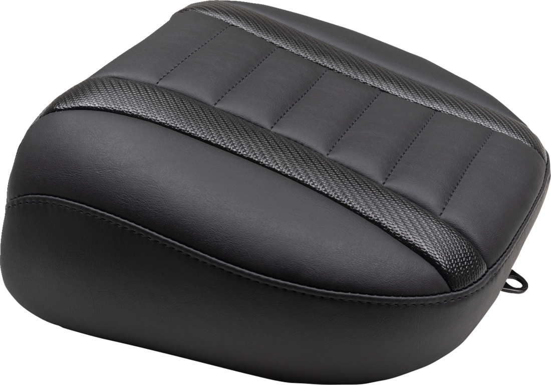 MUSTANG Deluxe Touring Passenger Seat - Black Stitch - Carbon Fiber Inlay - FLH/FLT '23-'24 88402