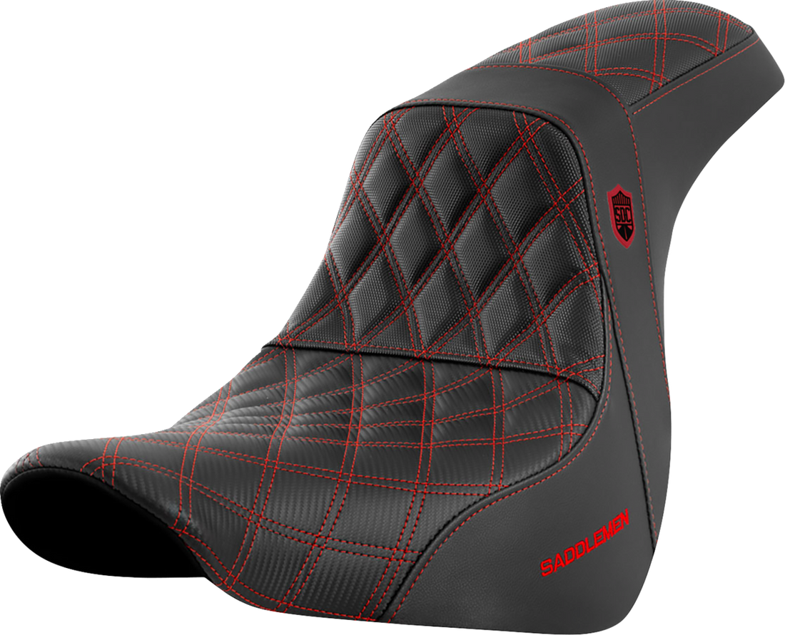 SADDLEMEN Pro Series SDC Performance Seat - w/o Backrest - Red Stitch - FL/FX '18-'20 SC81829RED