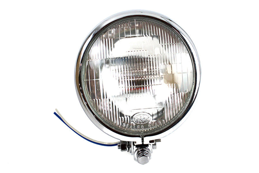 33-0002 - 5-3/4 inch Round Headlamp Assembly Chrome by V-Twin