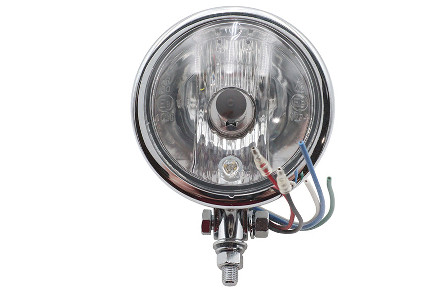 33-0030 - 4  Round Headlamp 12 Volt Chrome by Wyatt Gatling