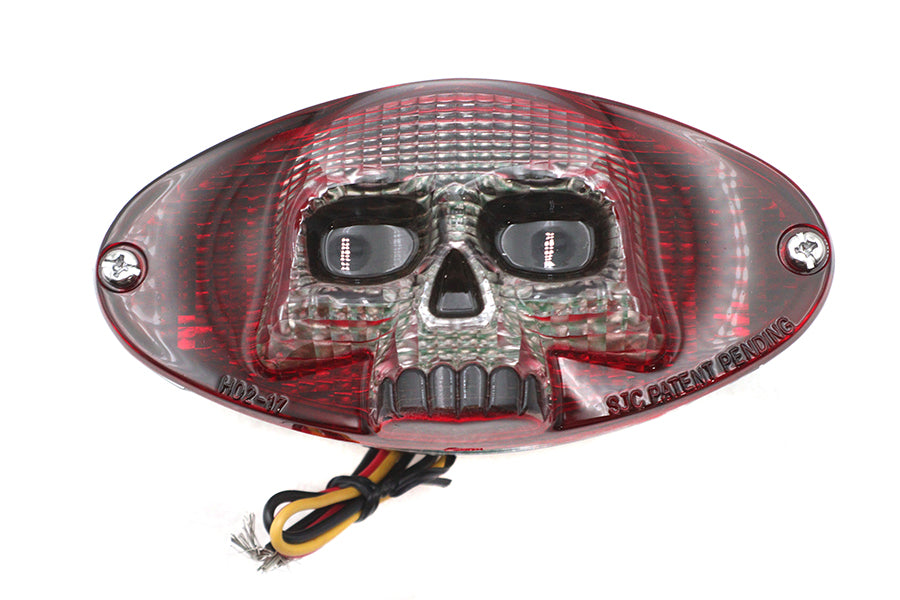 33-0031 - Chrome Cateye LED Tail Lamp Skull Style by Wyatt Gatling