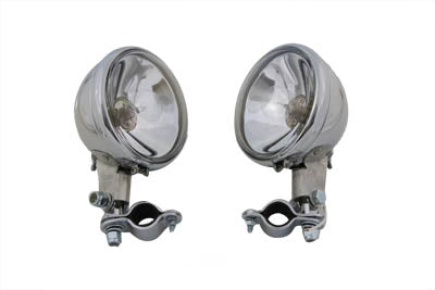 33-0038 - Replica Chrome Guide Spotlamp Set 6 Volt by V-Twin