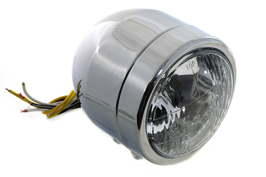33-0079 - 4 inch Round Diamond Cut Style Headlamp Chrome by Wyatt Gatling