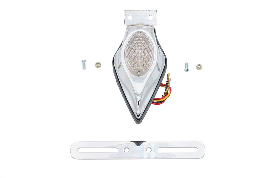 33-0198 - Chrome Tear Drop LED Tail Lamp Clear Lens by Wyatt Gatling