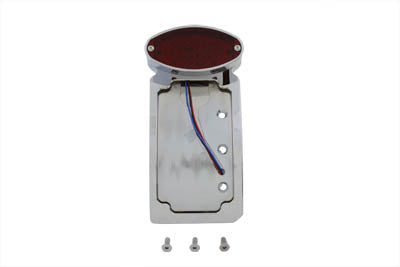 33-0225 - Chrome Cateye LED Tail Lamp License Plate Assembly by Wyatt Gatling