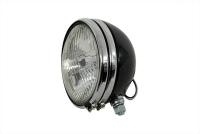 33-0230 - Replica 5-3/4  Round Black Headlamp by V-Twin