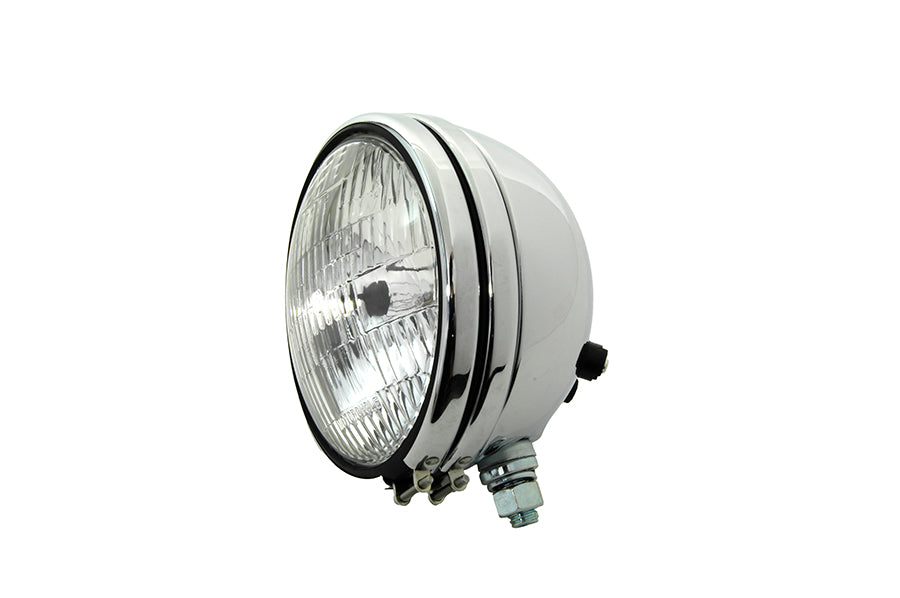 33-0232 - Replica 5-3/4 inch Round Chrome Headlamp by V-Twin