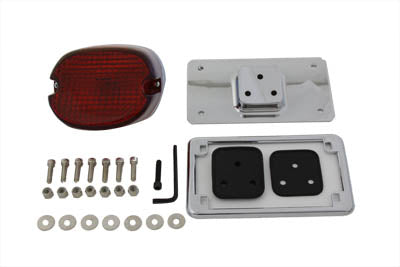 33-0348 - Chrome Laydown Tail Lamp License Mount Kit by V-Twin