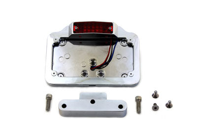 33-0388 - Chrome Tail Lamp and License Plate Holder Plain Style by Wyatt Gatling