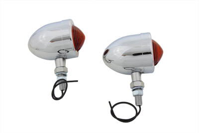 33-0424 - Chrome Red Marker Lamp Set With Single Stem by Wyatt Gatling