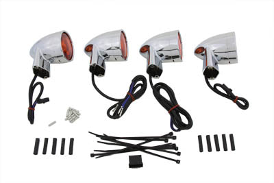 33-0465 - Chrome Amber Lens Turn Signal Kit by Wyatt Gatling
