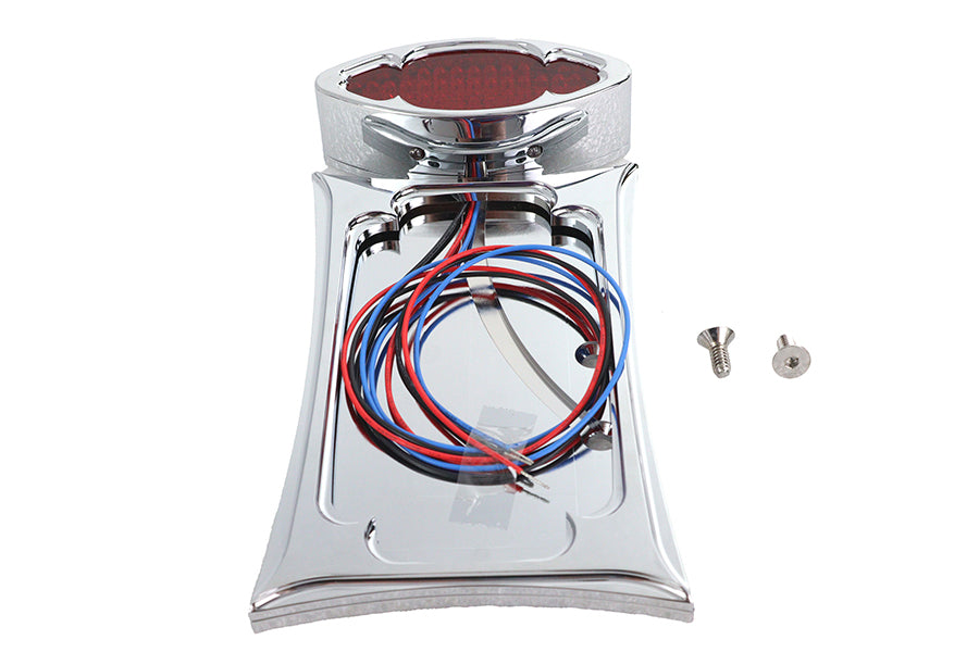 33-0489 - Chrome Billet LED Tail Lamp and License Plate Vertical Side by Wyatt Gatling