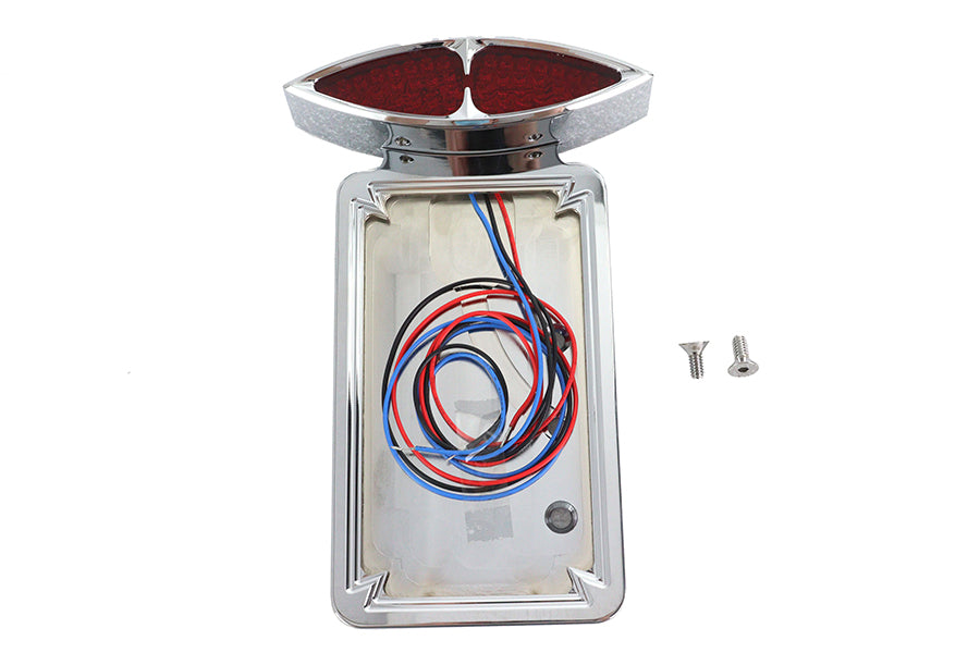 33-0490 - Chrome Billet LED Tail Lamp and License Plate Vertical Side by Wyatt Gatling