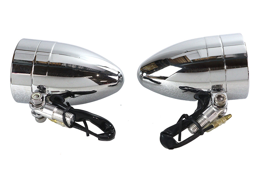 33-0580 - Chrome Torpedo Marker Lamp Set with Clear Lens by Wyatt Gatling