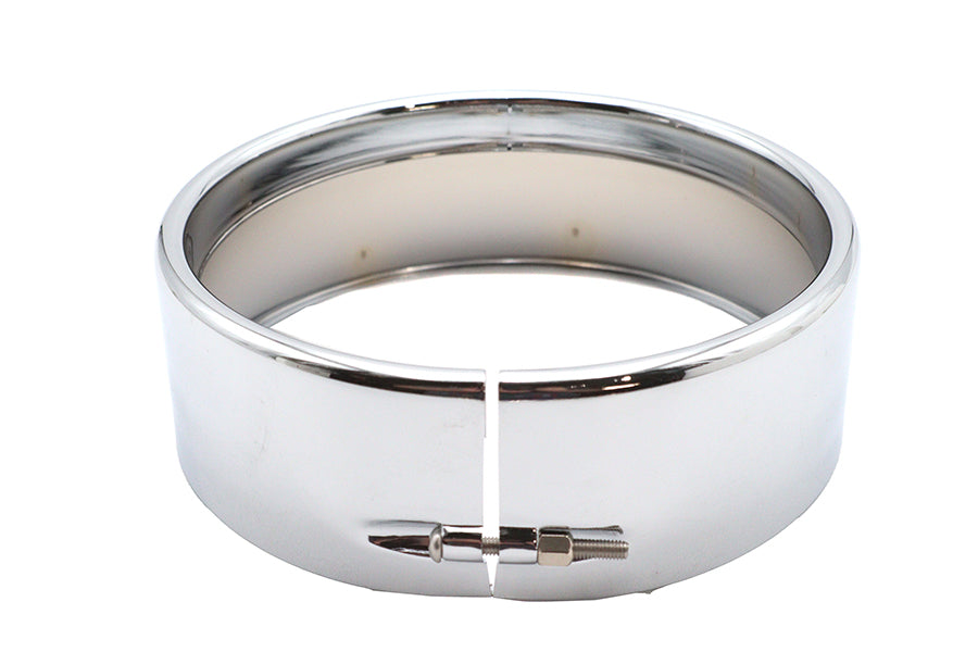 33-0607 - 5-3/4  Outer Headlamp Chrome Frenched Trim Ring by Wyatt Gatling