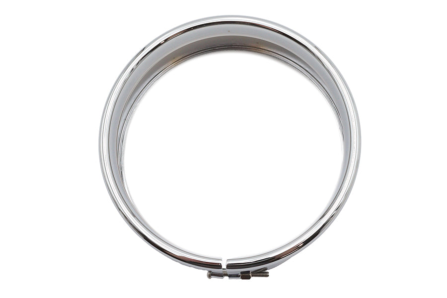 33-0607 - 5-3/4  Outer Headlamp Chrome Frenched Trim Ring by Wyatt Gatling