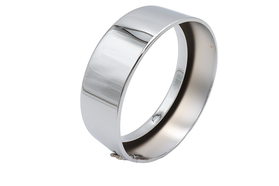 33-0607 - 5-3/4  Outer Headlamp Chrome Frenched Trim Ring by Wyatt Gatling