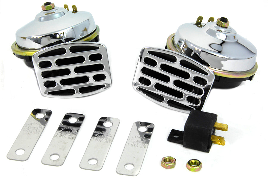 33-0648 - Chrome 12 Volt Twin Horn Set by Wyatt Gatling