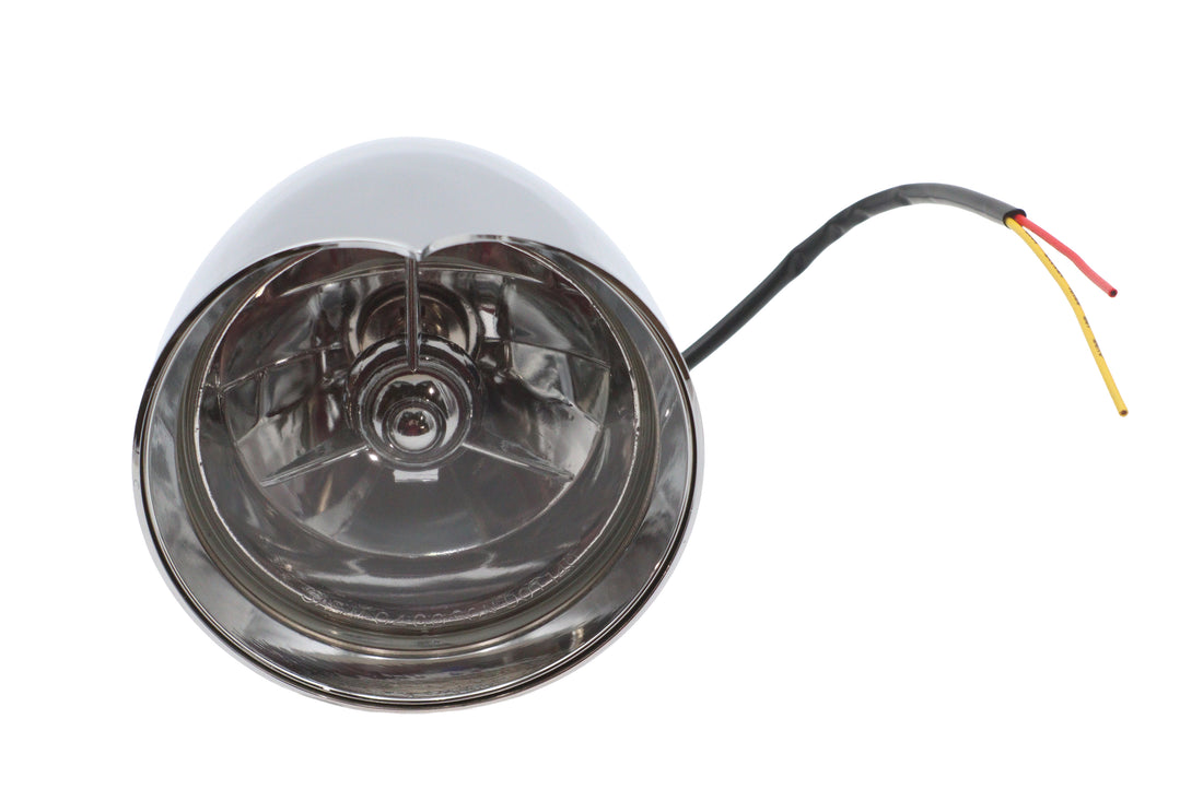 33-0659 - 4-1/2 inch Round Chrome Billet Headlamp by Wyatt Gatling