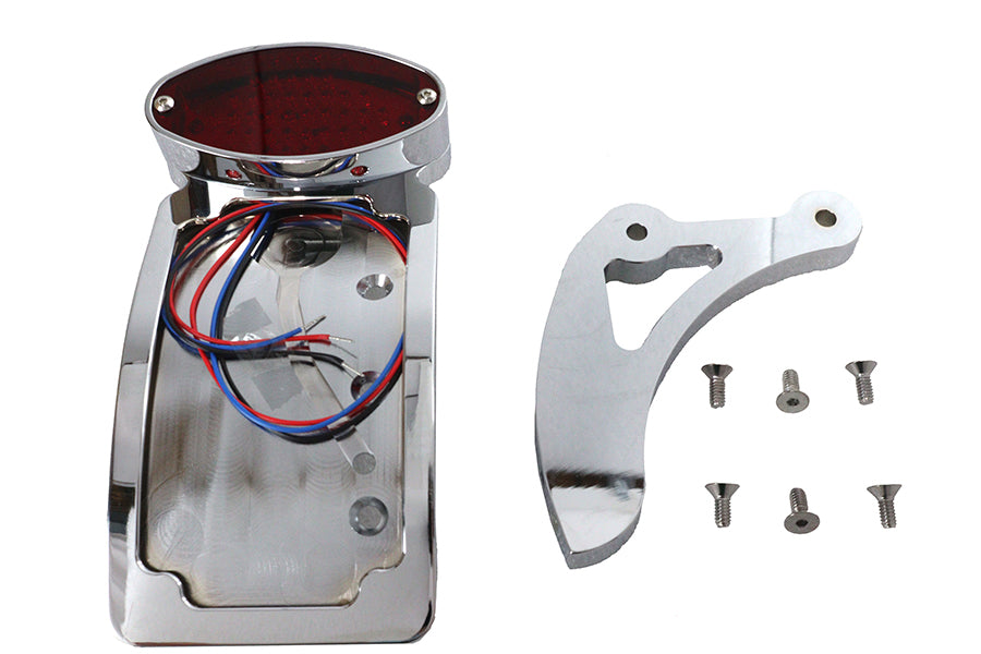 33-0690 - Chrome Curved Cateye Style Tail Lamp Kit by V-Twin