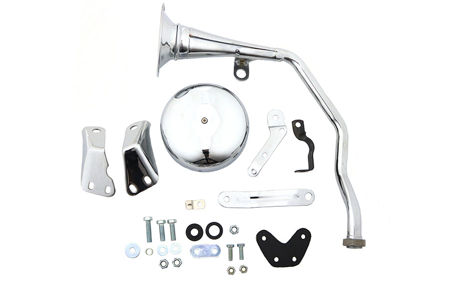 33-0698 - Trumpet Style 6 Volt Chrome Horn Kit by Wyatt Gatling