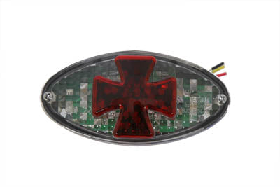 33-0750 - Oval Tail Lamp with Maltese Inset Clear Lens with Red Cross by Wyatt Gatling