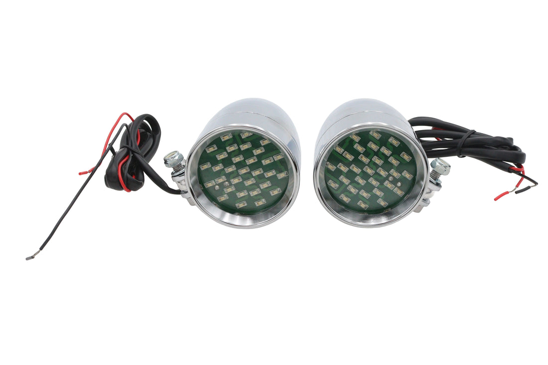 33-0763 - Chrome Bullet Marker Lamp Set with Amber LEDs by Wyatt Gatling