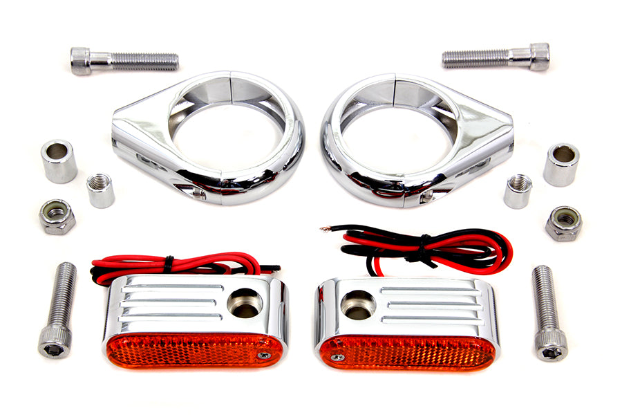 33-0904 - Turn Signal Kit Front with 49mm Fork Clamps by Wyatt Gatling