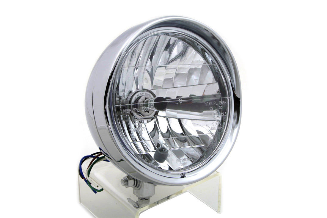 33-0963 - 6-1/2 inch Round Headlamp Steel Chrome by Wyatt Gatling