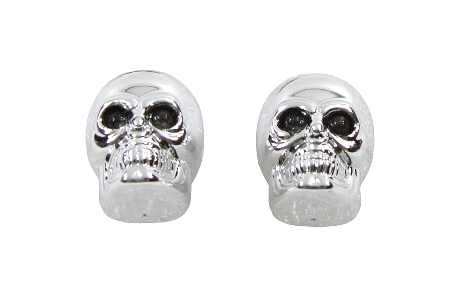 33-0975 - License Plate Frame Skull Bolt Set Chrome with Red LEDS by Wyatt Gatling