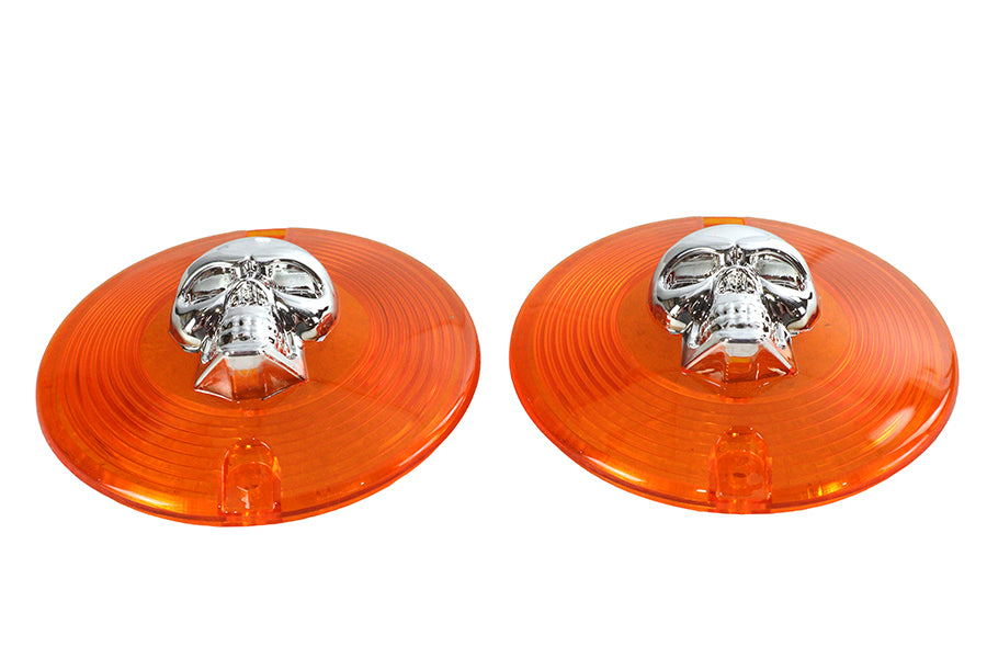 33-0979 - Turn Signal Lens Set with Skull Amber by Wyatt Gatling