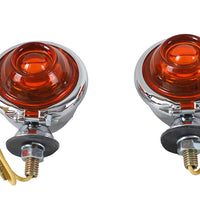 33-1124 - Chrome Turn Signal Set Bullet with Amber Lens by Wyatt Gatling