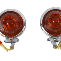 33-1124 - Chrome Turn Signal Set Bullet with Amber Lens by Wyatt Gatling