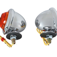 33-1124 - Chrome Turn Signal Set Bullet with Amber Lens by Wyatt Gatling
