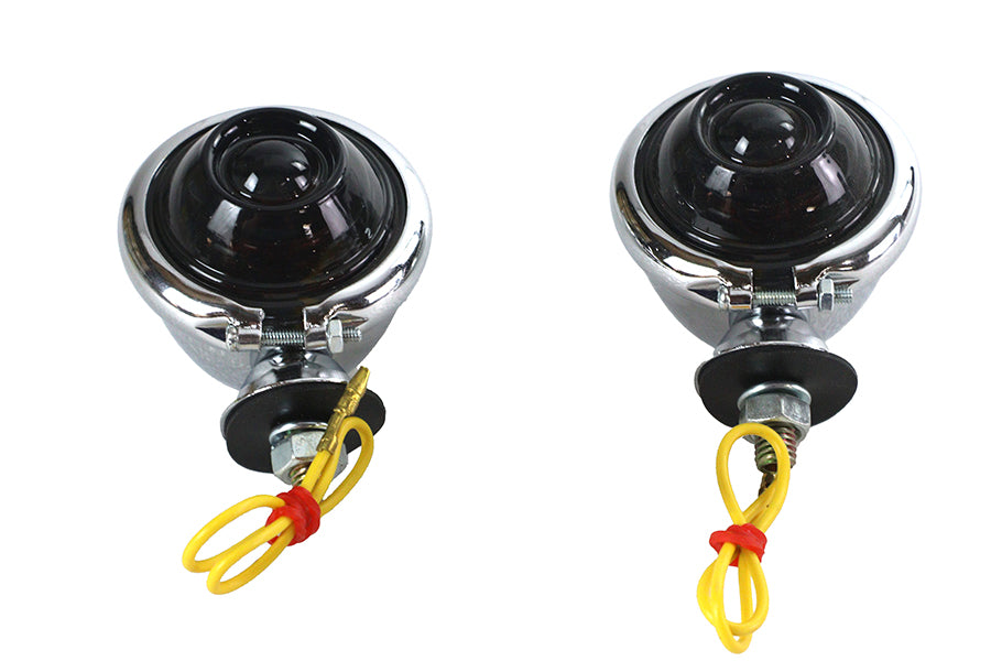 33-1126 - Chrome Turn Signal Set Bullet with Smoked Lens by Wyatt Gatling