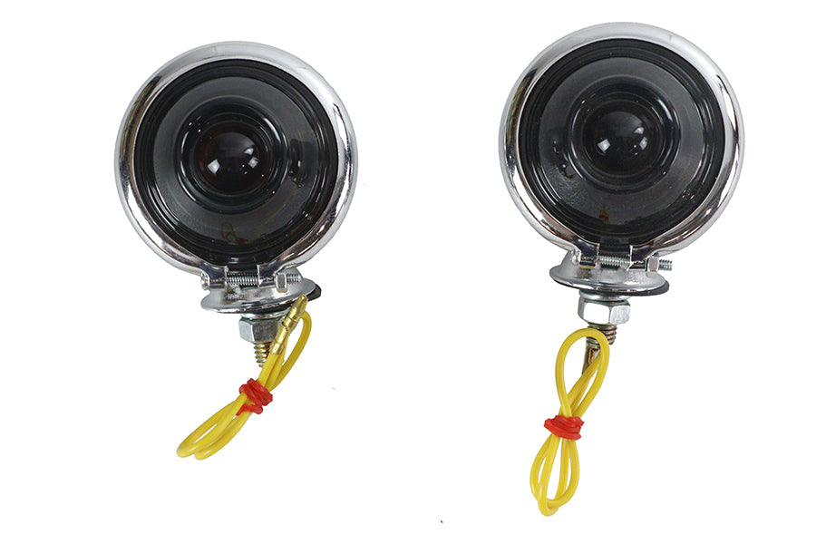 33-1126 - Chrome Turn Signal Set Bullet with Smoked Lens by Wyatt Gatling