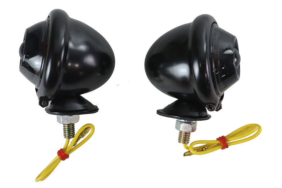 33-1127 - Black Turn Signal Set Bullet with Smoked Lens by Wyatt Gatling